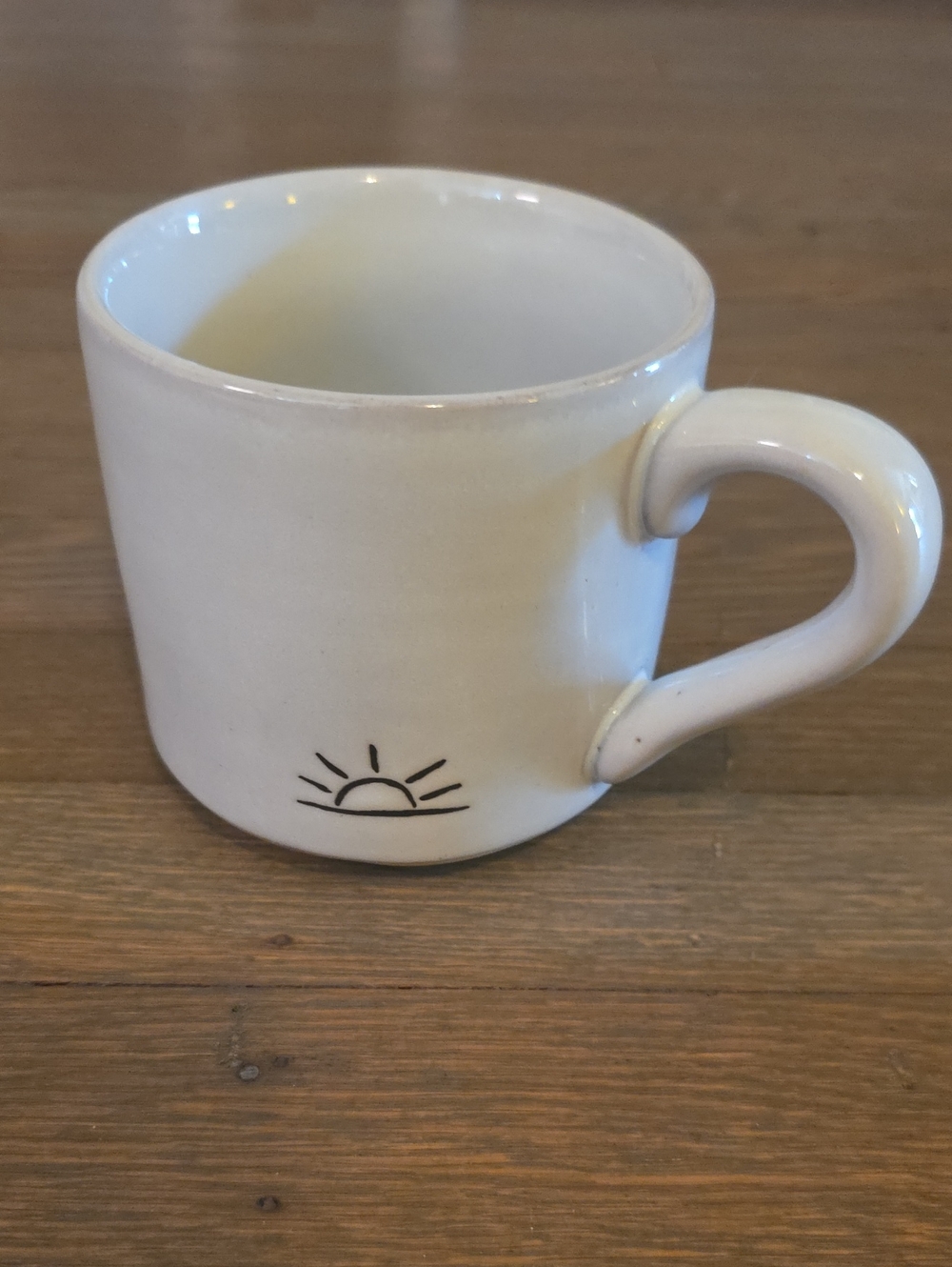 Hearth & Hand With Magnolia Cream Ceramic Mug with Black Sunrise Motif